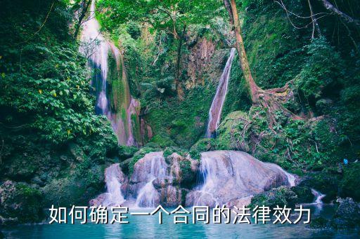 合同法律效力如何確定，如何確定一個合同的法律效力