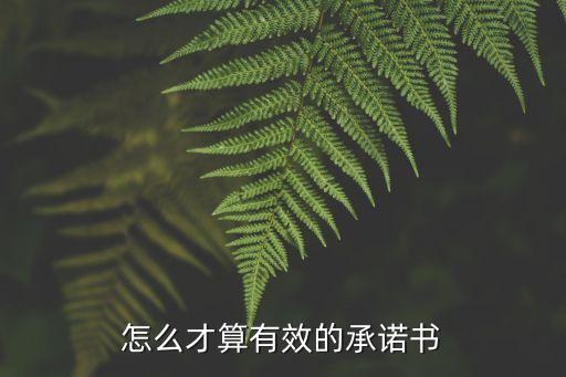 怎么才算有效的承諾書
