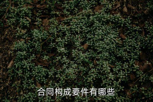 合同構(gòu)成要件有哪些