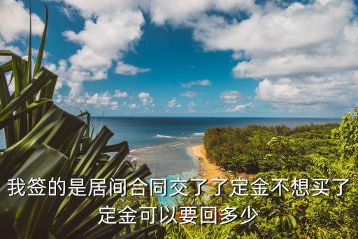我簽的是居間合同交了了定金不想買了定金可以要回多少