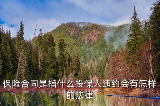 保險(xiǎn)合同是指什么投保人違約會(huì)有怎樣的法律