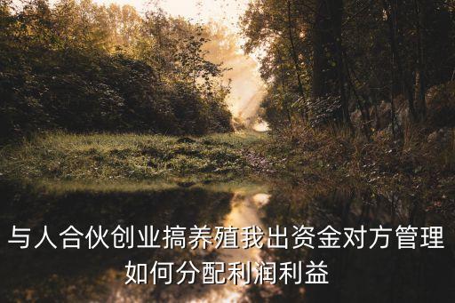 合伙養(yǎng)殖我出全部資金，合伙養(yǎng)殖我出全部資金3萬朋友技術(shù)入股不出一分錢如凈掙10萬元如何
