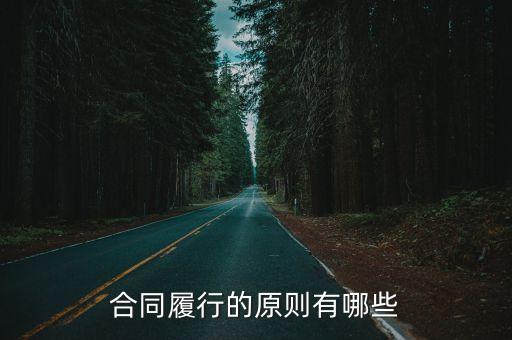 合同履行的原則主要有，合同履行的原則主要有哪些