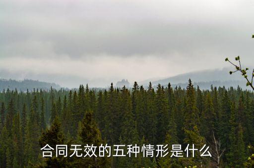 合同無(wú)效的五種情形是什么
