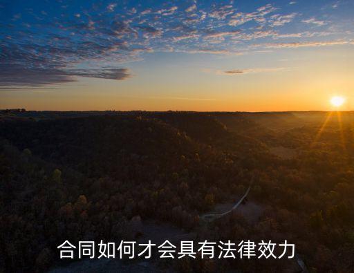 如何讓合同具有法律效益，如何讓合同具有法律效力