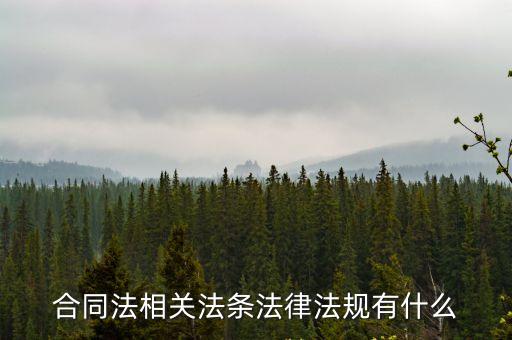 合同法相關(guān)法條法律法規(guī)有什么