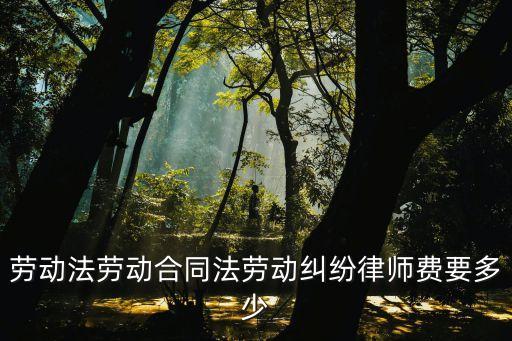 勞動(dòng)法勞動(dòng)合同法勞動(dòng)糾紛律師費(fèi)要多少