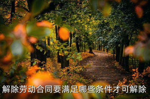 如果想解除合同需要哪些條件，要求解除合同需要什么條件