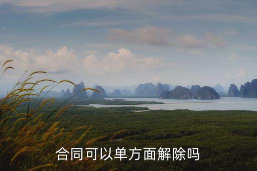 合同可以單方面解除嗎