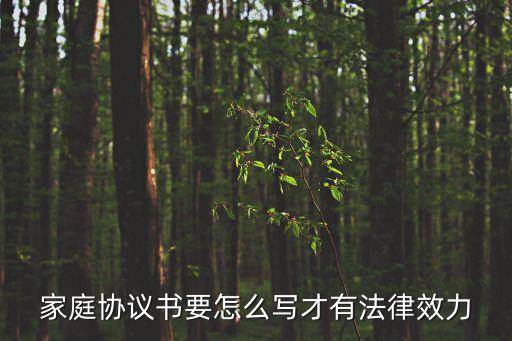 家庭協(xié)議書要怎么寫才有法律效力