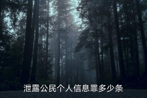 泄露公民個人信息罪多少條