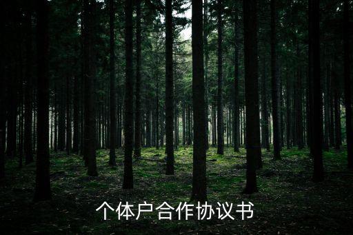 個體合作協(xié)議書范本，個體戶合作協(xié)議書