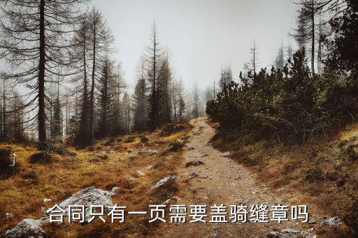 一頁勞動合同書，合同只有一頁需要蓋騎縫章嗎