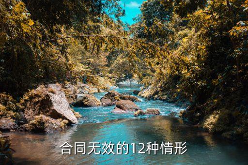 法律規(guī)定合同無效的情形包括哪些，合同無效的12種情形