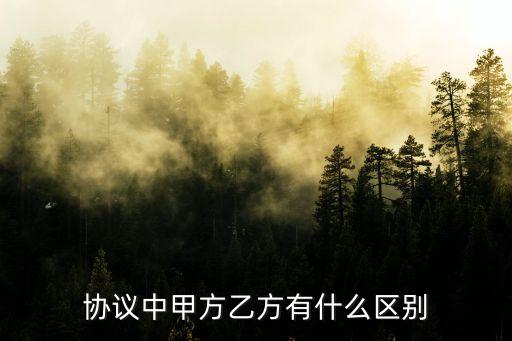 協(xié)議中甲方乙方有什么區(qū)別