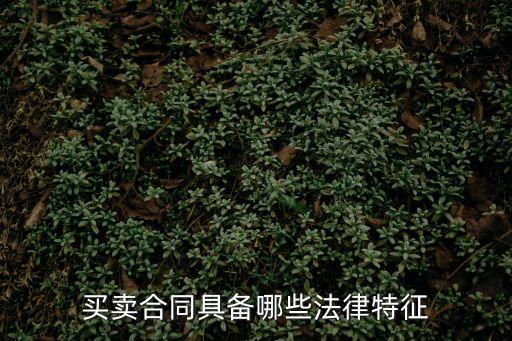 買賣合同具備哪些法律特征