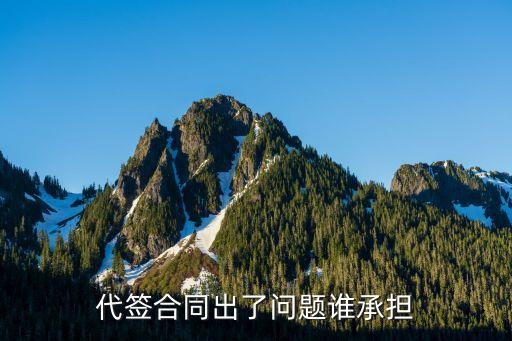 代簽合同出了問題誰承擔(dān)，代簽合同出了問題誰承擔(dān)
