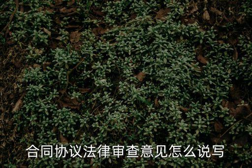 針對合同如何寫法律意見，合同協(xié)議法律審查意見怎么說寫