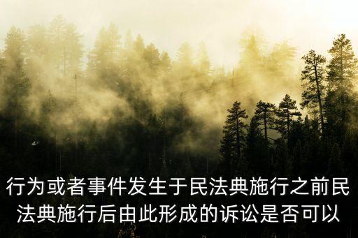 事實(shí)發(fā)生在民法典之前，行為或者事件發(fā)生于民法典施行之前民法典施行后由此形成的訴訟是否可以