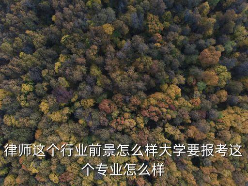 律師這個(gè)行業(yè)前景怎么樣大學(xué)要報(bào)考這個(gè)專(zhuān)業(yè)怎么樣