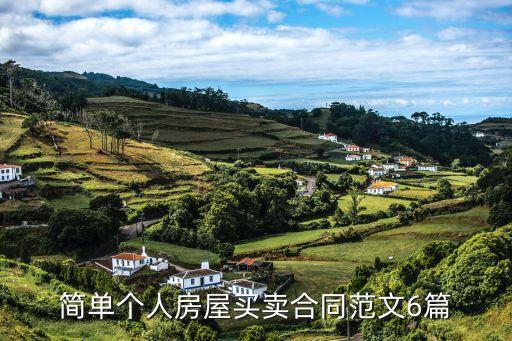 個人買賣合同協(xié)議模板，簡單個人房屋買賣合同范文6篇