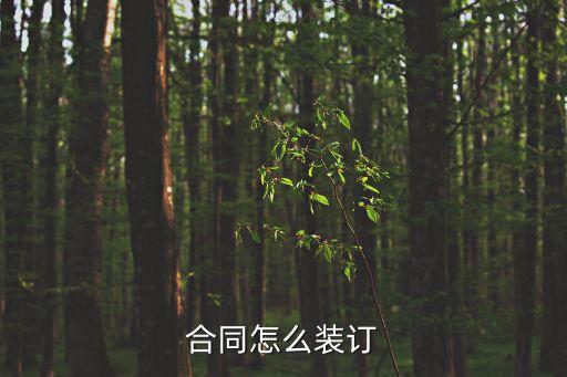 合同怎么裝訂