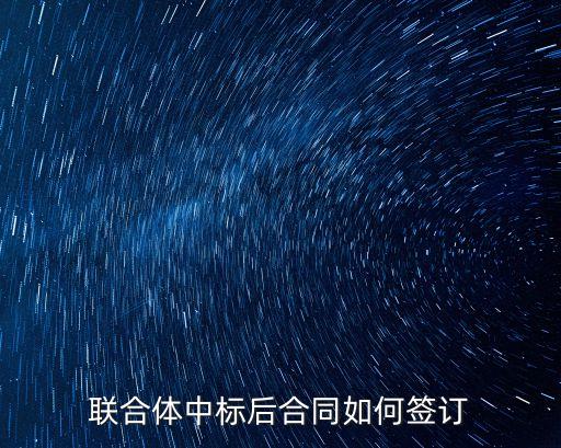 聯(lián)合體中標(biāo)后合同如何簽訂