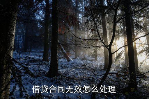法律不承認(rèn)的貸款合同怎么辦，借貸合同無效怎么處理