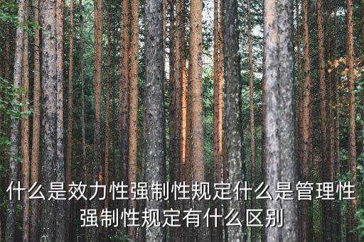 什么是效力性強(qiáng)制性規(guī)定什么是管理性強(qiáng)制性規(guī)定有什么區(qū)別