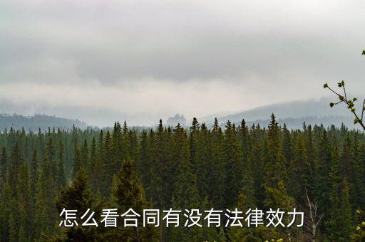 合同該如何看法律問題，怎么看合同有沒有法律效力
