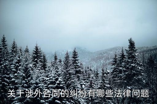歐洲的合同法律有哪些問題，關(guān)于涉外合同的糾紛有哪些法律問題