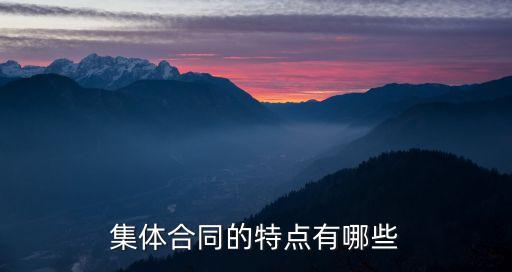 集體合同有哪些法律特征，集體合同的特征