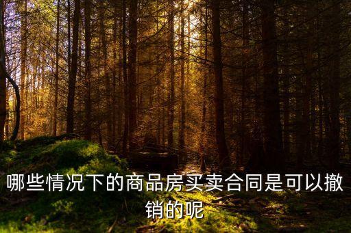 房屋買賣合同可撤銷的情形有哪些，哪些情況下的商品房買賣合同是可以撤銷的呢