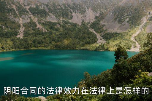 陰陽(yáng)合同如何約束法律效力，陰陽(yáng)合同的法律效力是怎樣的