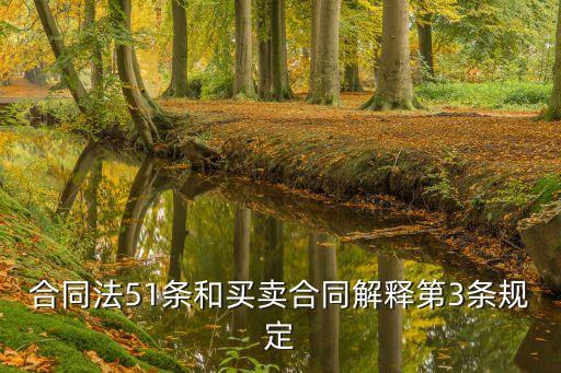合同法第51條規(guī)定民法典，合同法51條和買賣合同解釋第3條規(guī)定