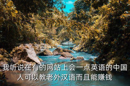 教漢語賺錢的網(wǎng)站，我聽說在有的網(wǎng)站上會一點英語的中國人可以教老外漢語而且能賺錢