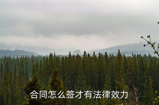 如何簽署合同才有法律效益，合同怎么簽才有法律效力