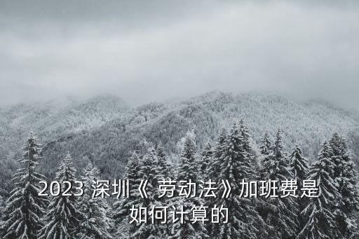 2023 深圳《 勞動(dòng)法》加班費(fèi)是如何計(jì)算的