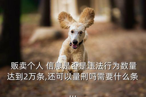  販賣個人 信息是否是違法行為數量達到2萬條,還可以量刑嗎需要什么條...