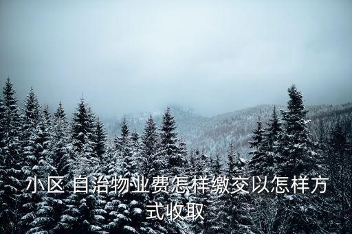  小區(qū) 自治物業(yè)費(fèi)怎樣繳交以怎樣方式收取