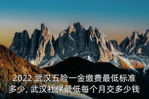 2022 武漢五險(xiǎn)一金繳費(fèi)最低標(biāo)準(zhǔn)多少, 武漢社保最低每個(gè)月交多少錢