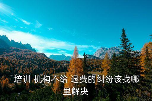  培訓(xùn) 機構(gòu)不給 退費的糾紛該找哪里解決