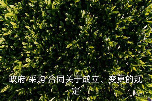 政府 采購 合同關(guān)于成立、變更的規(guī)定
