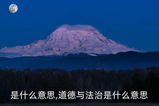 法治是什么意思,道德與法治是什么意思