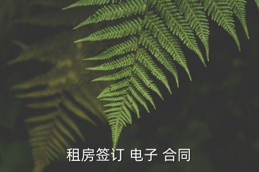 房屋租賃電子合同怎么簽的