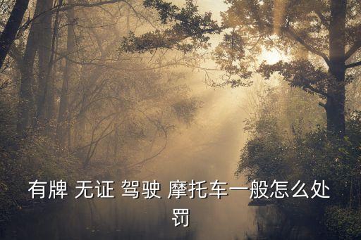 有牌 無(wú)證 駕駛 摩托車(chē)一般怎么處罰