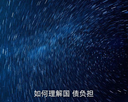 如何理解國 債負(fù)擔(dān)