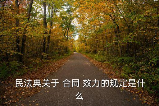  民法典關(guān)于 合同 效力的規(guī)定是什么