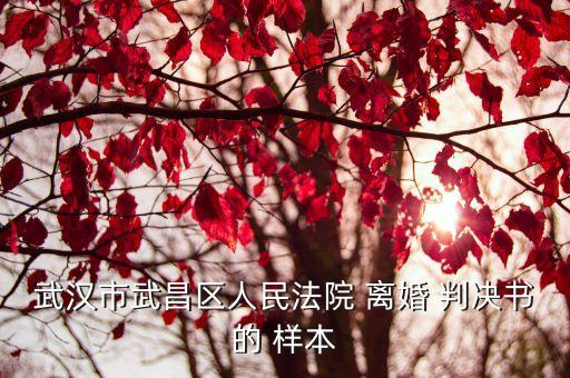 離婚判決書(shū)樣本,單方面離婚起訴書(shū)文本