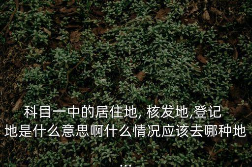 科目一中的居住地, 核發(fā)地,登記 地是什么意思啊什么情況應該去哪種地...